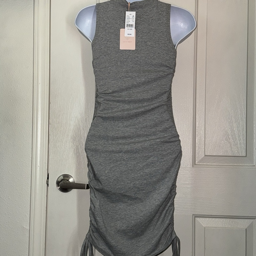 Grey lottie moss double cinched mini dress - Picture 8 of 11